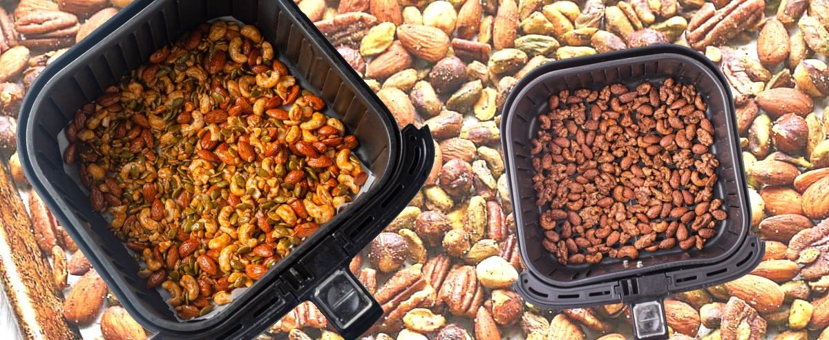 Oil-Free Roasted Nuts: Hands-free Air Fryer Recipe - Simmer to Slimmer